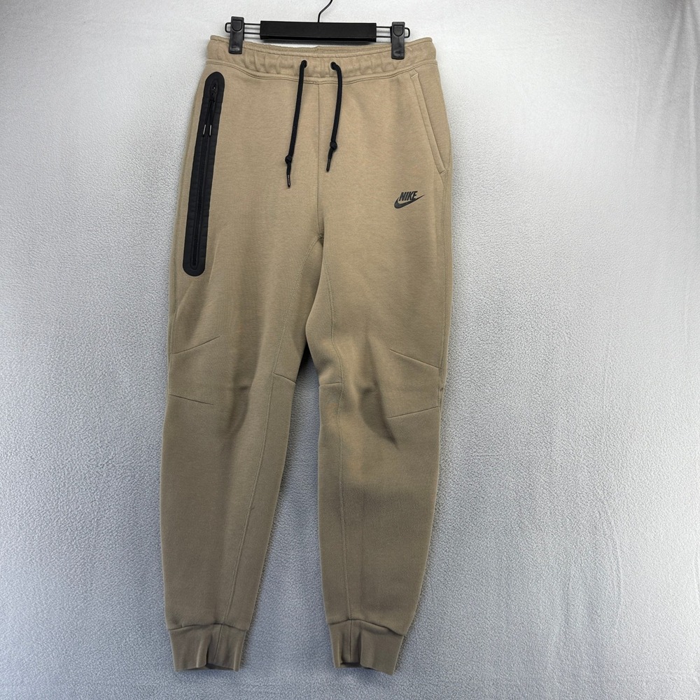 Nike Sweatpants Pants Mens Small Tan Tech Fleece Sportswear Jogger Cotton Logo